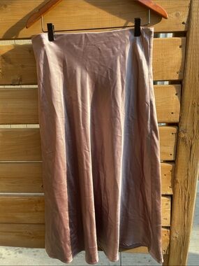 zeagoo Satin Maxi Skirt in Dusty Mauve